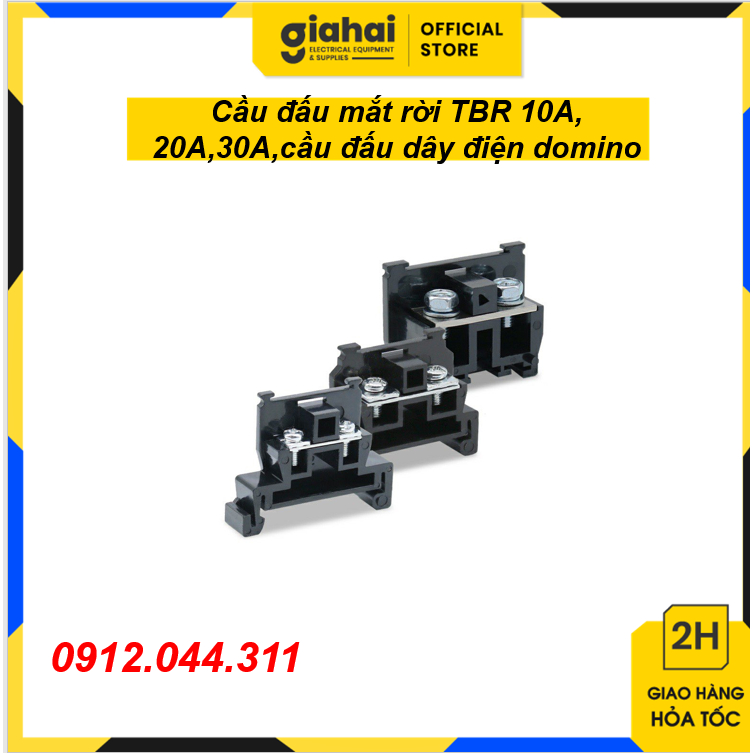 Cầu đấu mắt rời TBR 10A, 20A,30A,cầu đấu dây điện domino TBD184 ...