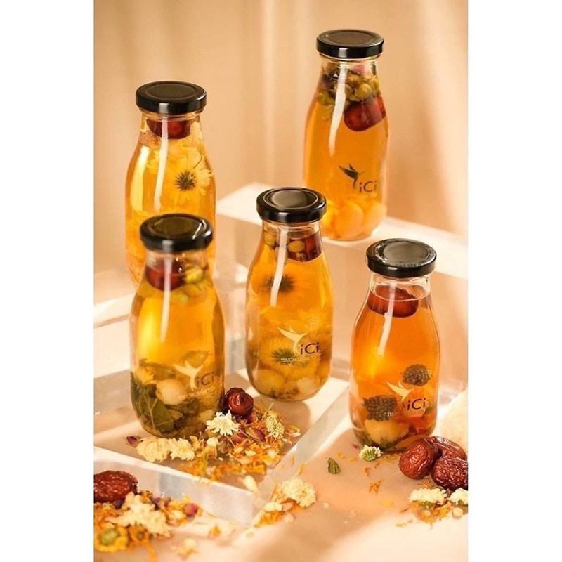 Chai thủy tinh nắp thiếc 250ml đựng sữa hạt, nước trái cây, thực phẩm