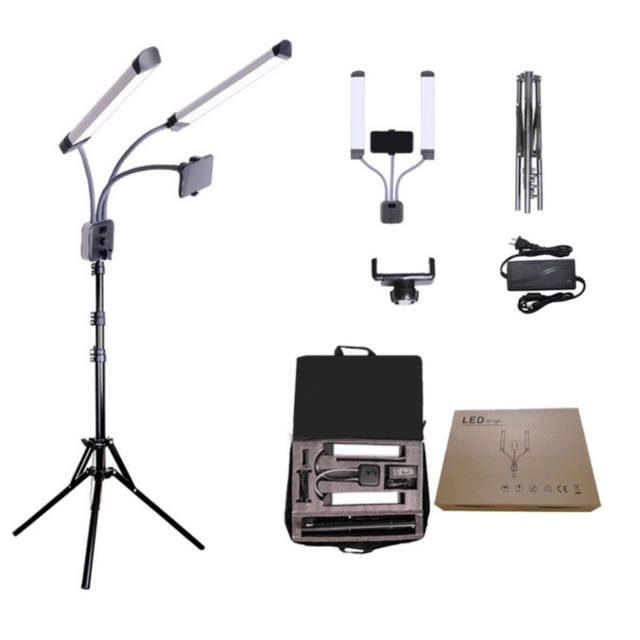 Đèn 2 Râu, Đèn Led Phun Xăm Spa, Đèn Nặn Mụn 2 Râu Dùng Livestream, Bảo Hành 12 Tháng