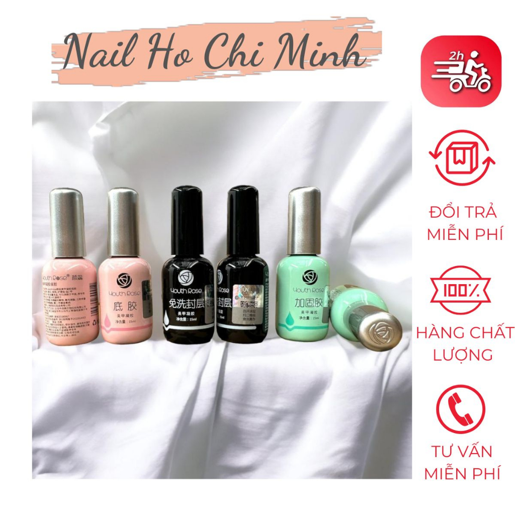 [MẪU 2023] Base top hoa hồng Youth Rose chính hãng - gel liên kết, top phủ bóng, cứng móng chuyên dụng cho dân làm móng