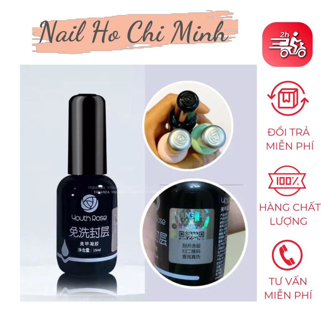 [MẪU 2023] Base top hoa hồng Youth Rose chính hãng - gel liên kết, top phủ bóng, cứng móng chuyên dụng cho dân làm móng