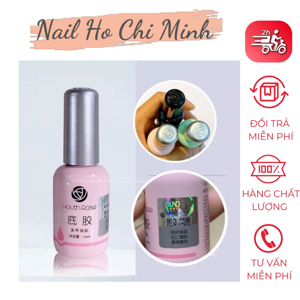 [MẪU 2023] Base top hoa hồng Youth Rose chính hãng - gel liên kết, top phủ bóng, cứng móng chuyên dụng cho dân làm móng