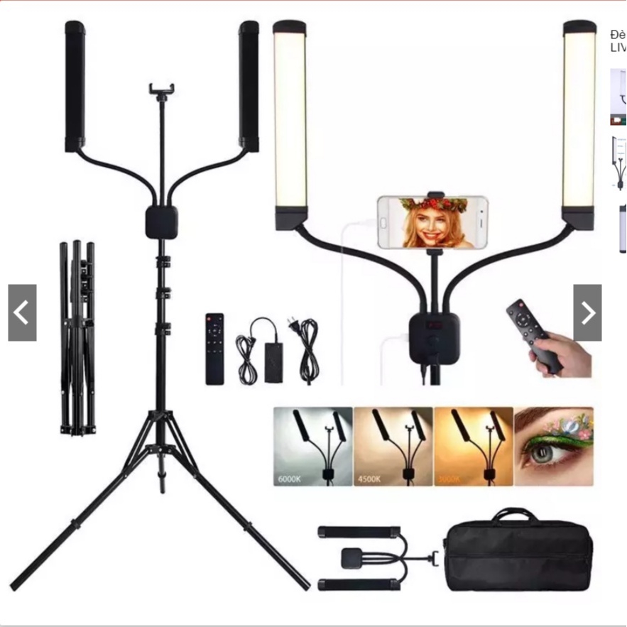Đèn 2 Râu, Đèn Led Phun Xăm Spa, Đèn Nặn Mụn 2 Râu Dùng Livestream, Bảo Hành 12 Tháng