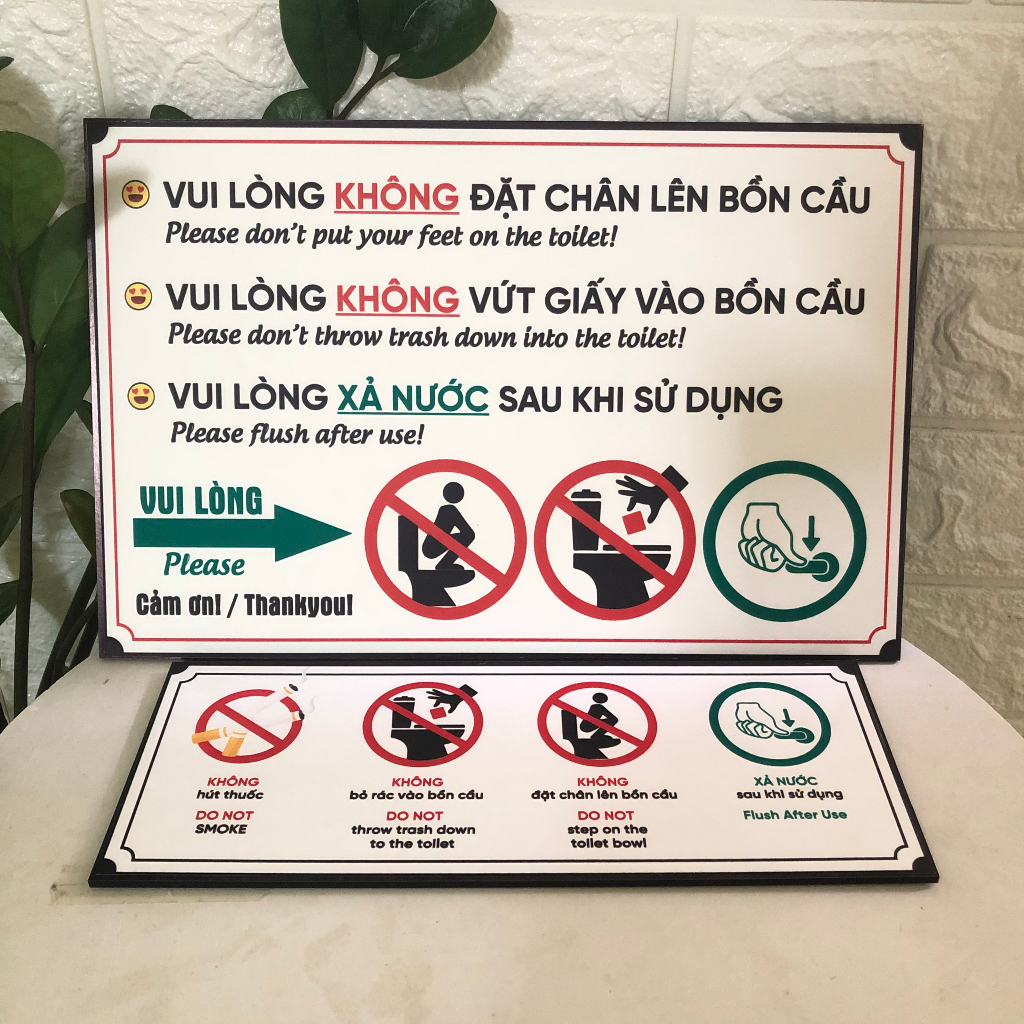 Biển Nội Quy Nhà Vệ Sinh - Nhắc Nhở Quy Định - Biển Báo Trong Toilet ...