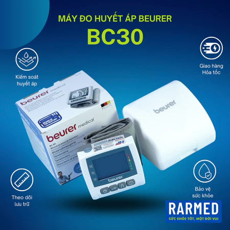 Máy đo huyết áp BEURER BC30 cổ tay nhỏ gọn, thông minh, chính xác