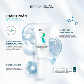 Kem trắng nách khử mùi hôi Rucos Extra White & Deodorant Cream 35g Chính Hãng