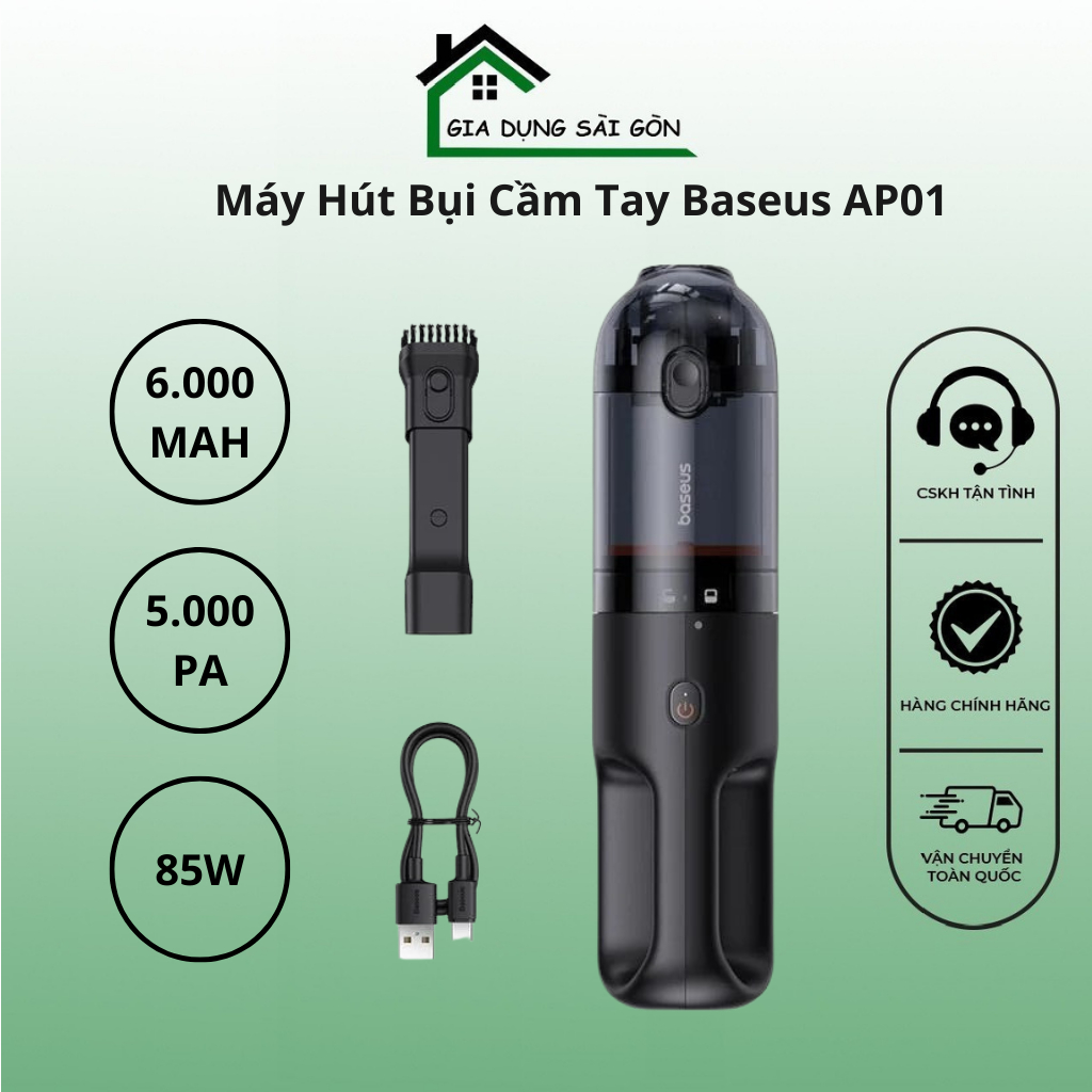 Máy Hút Bụi Cầm Tay Không Dây Baseus AP01 Handy Vacuum Cleaner ( 5000Pa ...