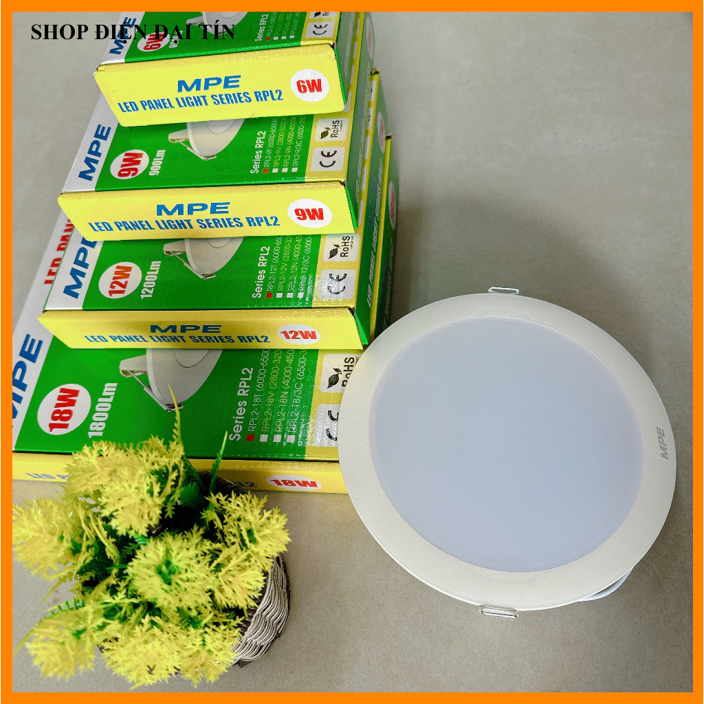 Đèn led âm trần 6W 9W 12W hàng chính hãng MPE model RPL2 | Shopee Việt Nam
