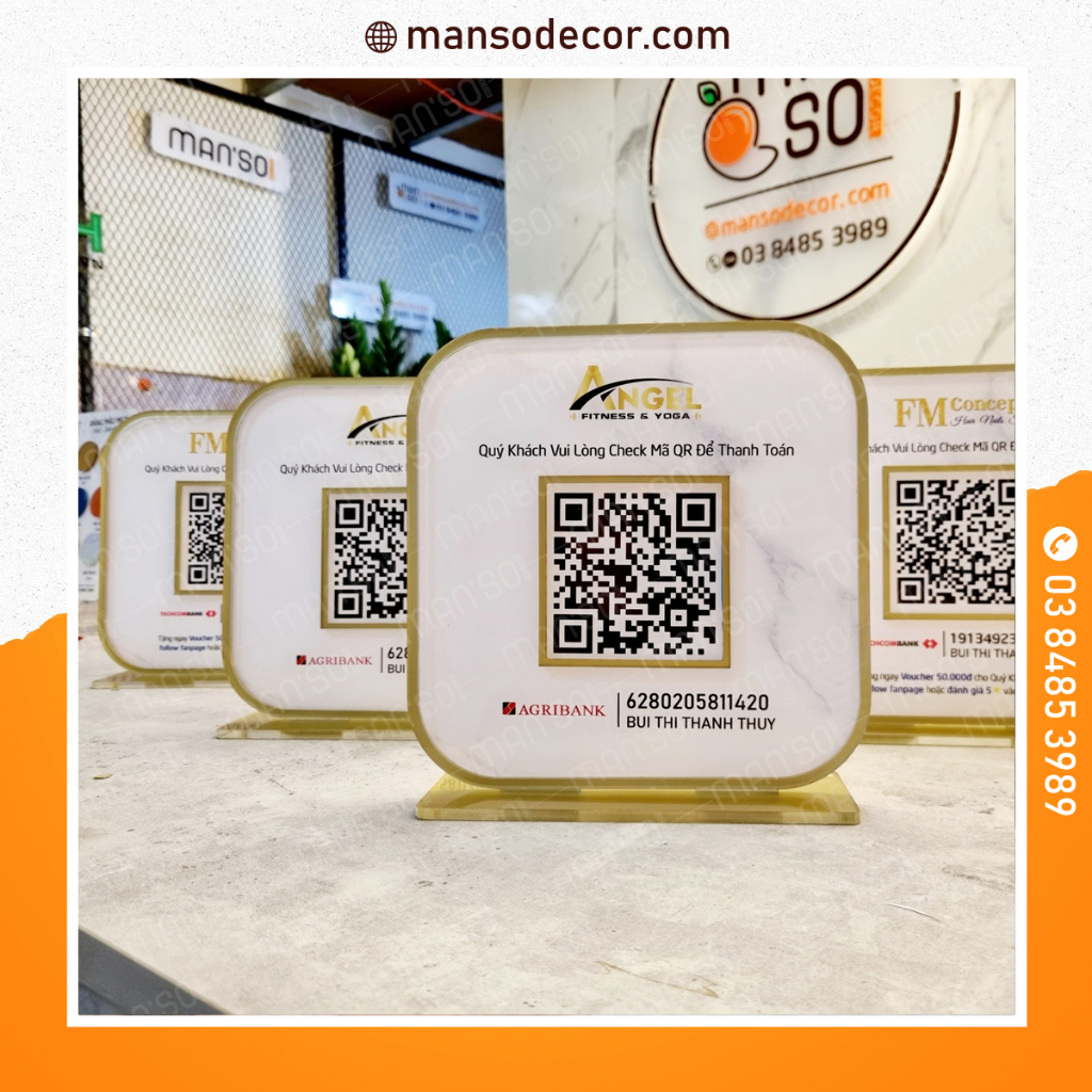 Bảng quét mã QR code vuông thông tin số tài khoản ngân hàng | Theo yêu ...