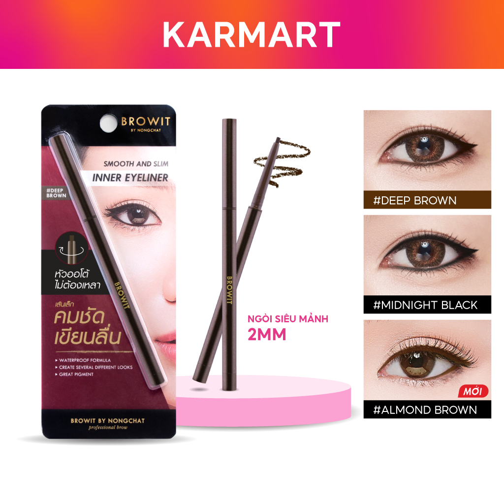 Ảnh Kẻ Viền Mắt Trong Browit Chống Nước, Chì Kẻ Mắt Dạng Sáp Sắc Nét Smooth And Slim Inner Eyeliner 0.1g 1