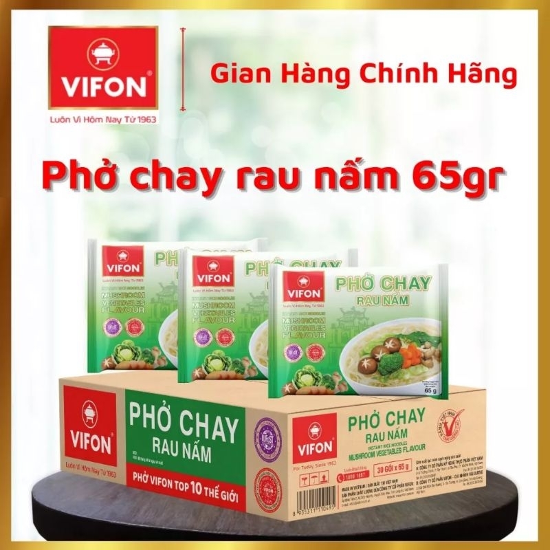 PHỞ CHAY RAU NẤM VIFON 1 THÙNG 30 GÓI 65G. | Shopee Việt Nam