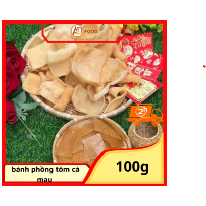 Gói 100g Bánh phồng tôm, đặc sản Cà Mau