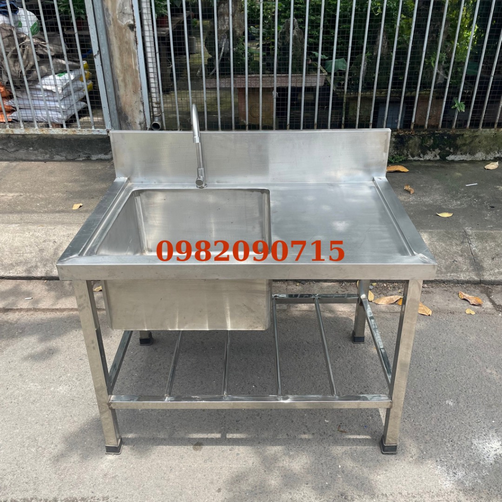 Bồn rửa chén inox công nghiệp 1 hộc 1 cánh | Shopee Việt Nam