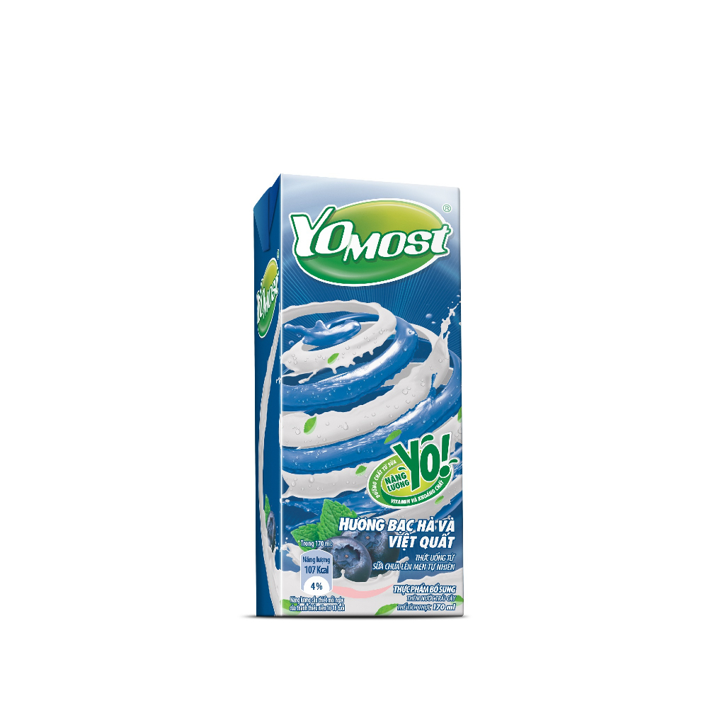 Ảnh Combo 3 Lốc Sữa chua lên men tự nhiên Yomost bạc hà - việt quất 4x170ml/lốc 2