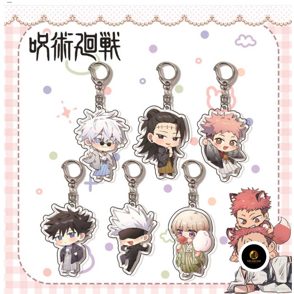 Móc Khóa Hai Mặt Bằng Acrylic Hình JUJUTSU KAISEN Gojo Satoru Itadori Yuji Dễ Thương
