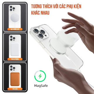Ốp điện thoại trong suốt hỗ trợ sạc từ tính cho ip (đóng hộp) RED HUNTER