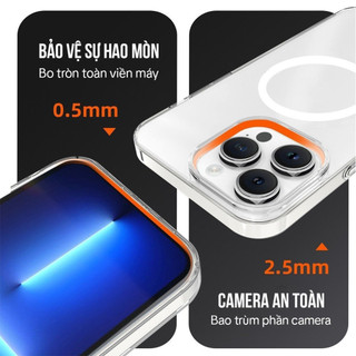 Ốp điện thoại trong suốt hỗ trợ sạc từ tính cho ip (đóng hộp) RED HUNTER