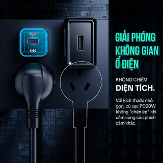 Củ sạc nhanh trong suốt W K chất lượng cao PD 20W REDHUNTER đóng hộp cao cấp