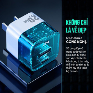 Củ sạc nhanh trong suốt W K chất lượng cao PD 20W REDHUNTER đóng hộp cao cấp