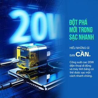 Củ sạc nhanh trong suốt W K chất lượng cao PD 20W REDHUNTER đóng hộp cao cấp