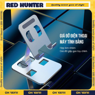 Giá đỡ điện thoại nhôm để bàn gấp gọn có thể điều chỉnh độ cao, góc nhiêng kệ kê đỡ máy tính bảng ipad tablet cao cấp