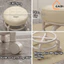 Ghế tròn xoay bệt GADI có bánh xe đa năng xoay 360 độ, đệm ghế da PU êm ái bền bỉ chống nước bám bẩn màu sắc sang trọng