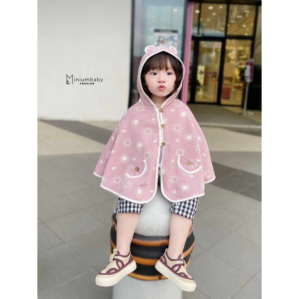 Áo choàng chống nắng cho bé trai,bé gái chất cotton, chống nắng, cản gió bé 0-6 tuổi miniumbaby ACCD