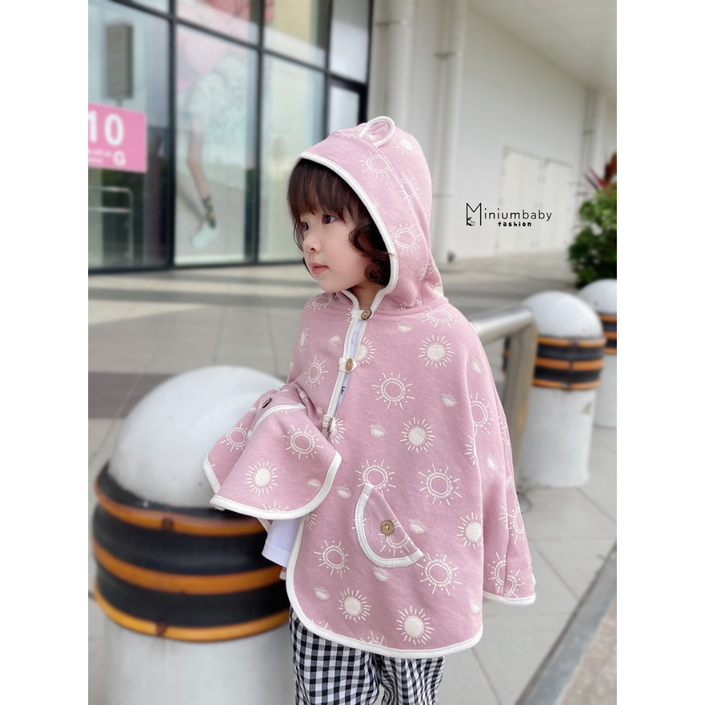 Áo choàng chống nắng cho bé trai,bé gái chất cotton, chống nắng, cản gió bé 0-6 tuổi miniumbaby ACCD