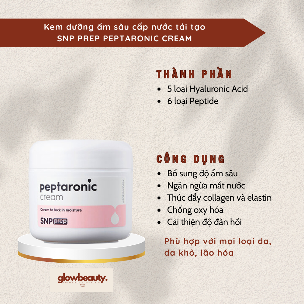[Hàng có sẵn] Kem dưỡng ẩm sâu cấp nước tái tạo SNP Prep Peptaronic ...