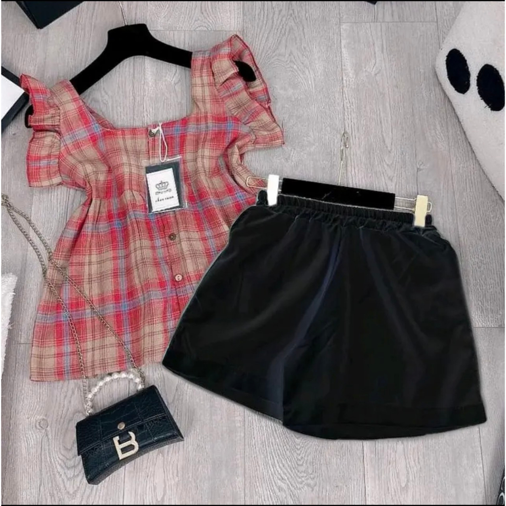 Set Đồ Nữ BabyDoll Bigsize Đẹp Sang Chảnh Áo Cánh Tiên Quần Đùi ESHOP Đồ Bộ Nữ Mặc Nhà Đi Chơi Đồ Bigsize Đẹp Dễ BB68