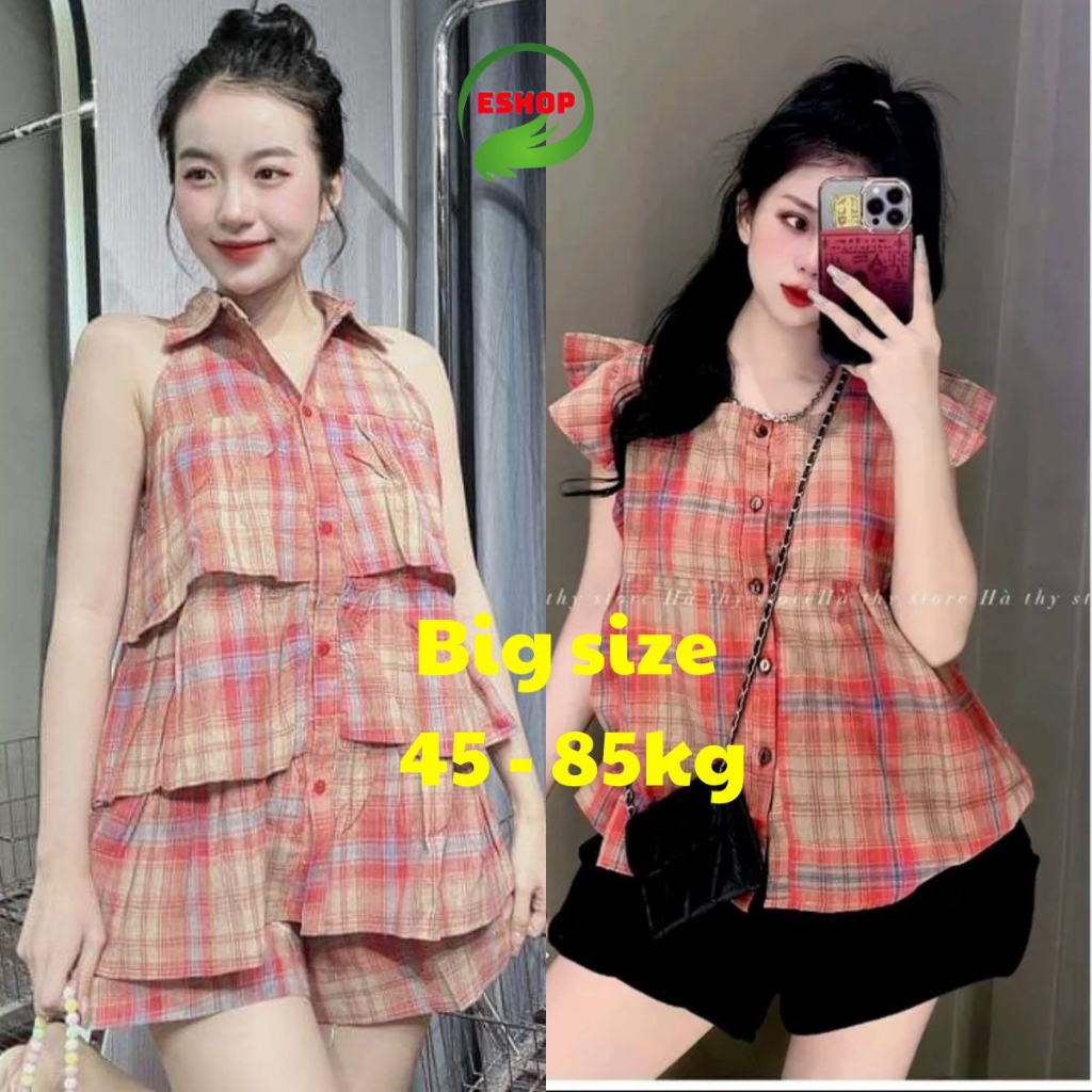 Set Đồ Nữ BabyDoll Bigsize Đẹp Sang Chảnh Áo Cánh Tiên Quần Đùi ESHOP Đồ Bộ Nữ Mặc Nhà Đi Chơi Đồ Bigsize Đẹp Dễ BB68