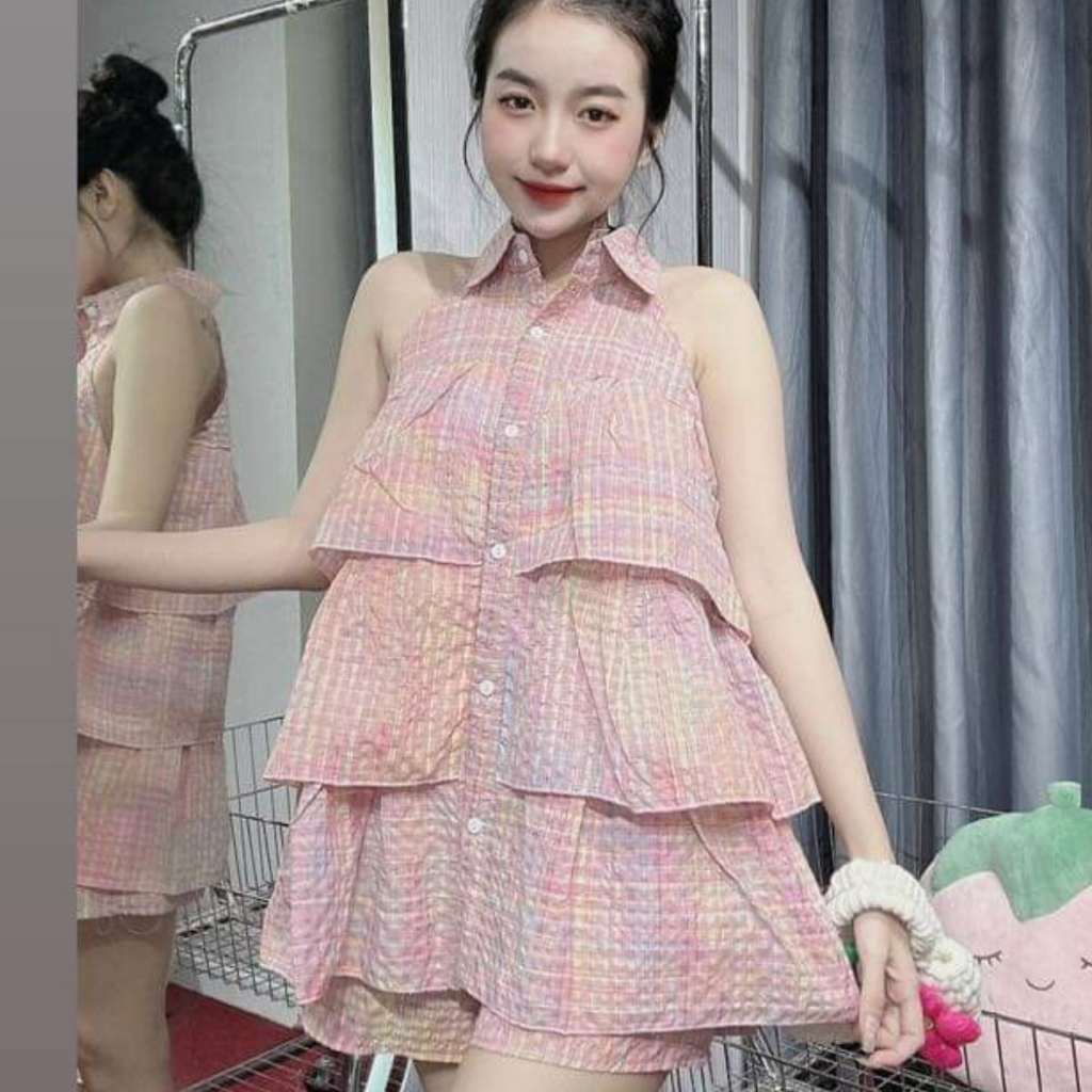 Set Đồ Nữ BabyDoll Bigsize Đẹp Sang Chảnh Áo Cánh Tiên Quần Đùi ESHOP Đồ Bộ Nữ Mặc Nhà Đi Chơi Đồ Bigsize Đẹp Dễ BB68