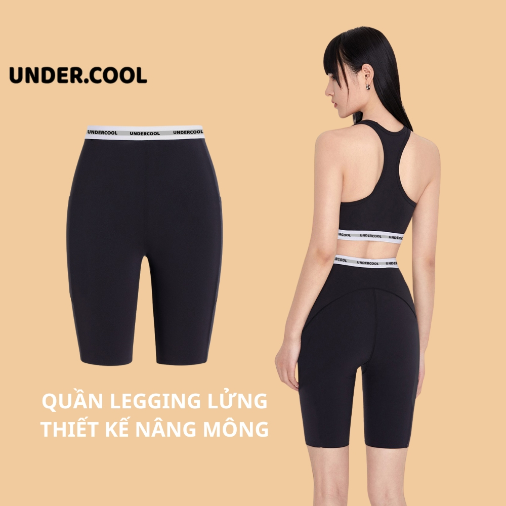 Quần legging ngố lửng đùi nữ UNDERCOOL Tôn Dáng bigsize ôm bó trên gối co dãn tốt cạp cao dáng tập gym yoga QS02