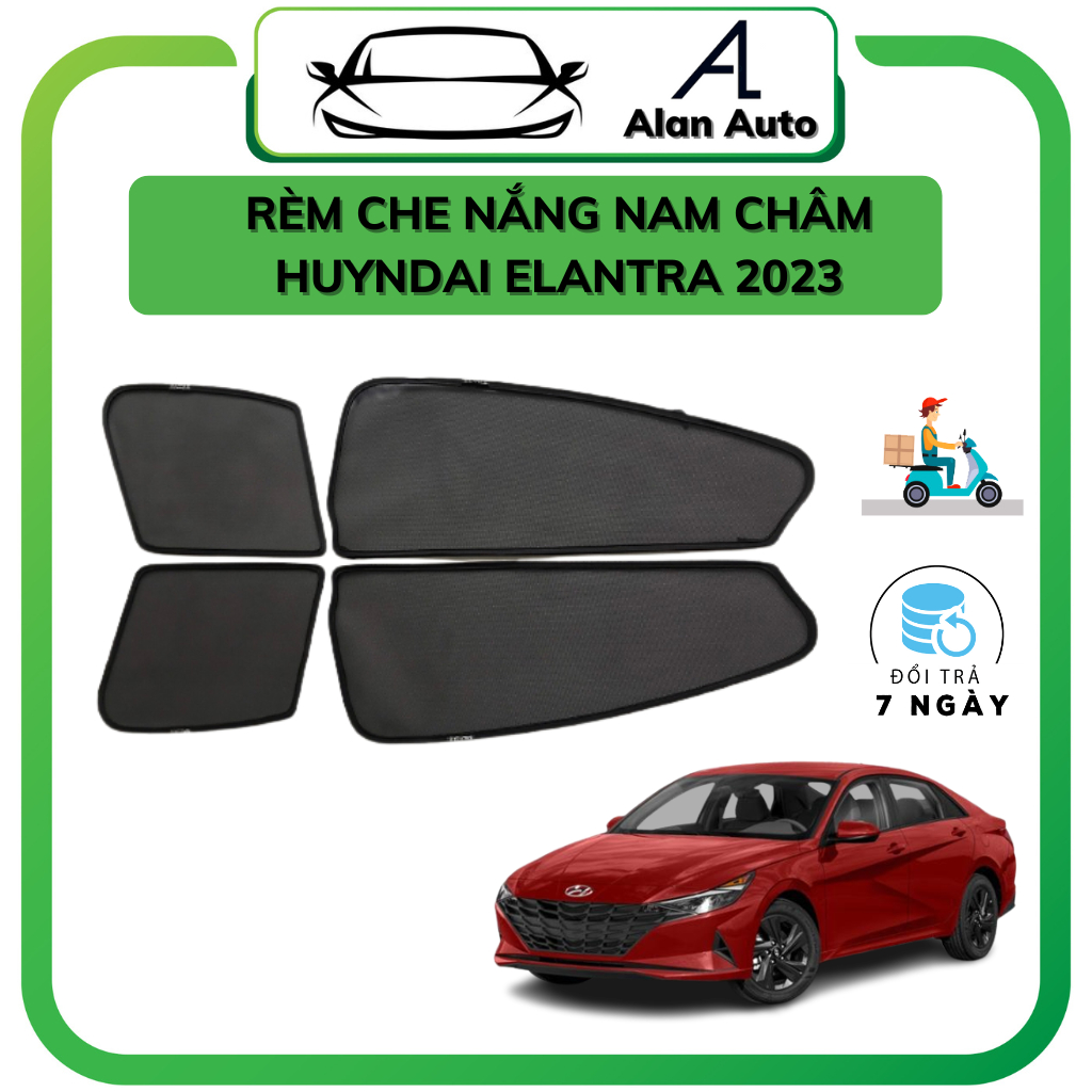 Rèm che nắng ô tô Hyundai Elantra 2023 - 2024, che nắng hút nam châm theo xe, bộ 4 cánh, Hàng tốt