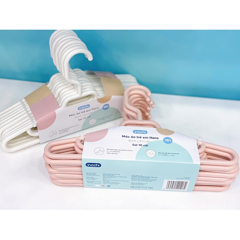 Set 10 Móc treo quần áo trẻ em Hara 181 Inochi cao cấp, tiêu chuẩn Nhật Bản