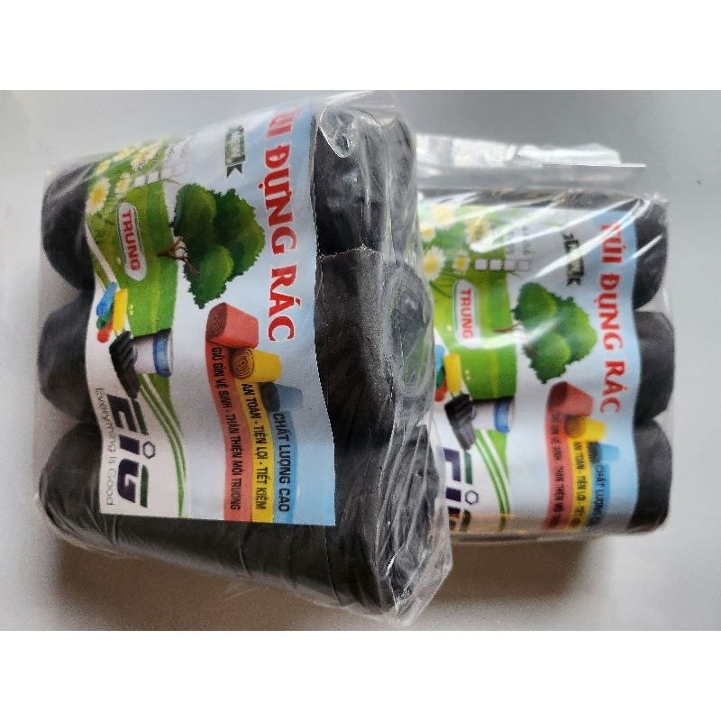 Túi đựng rác, loại trung, bì 3 cuộn màu đen | Shopee Việt Nam