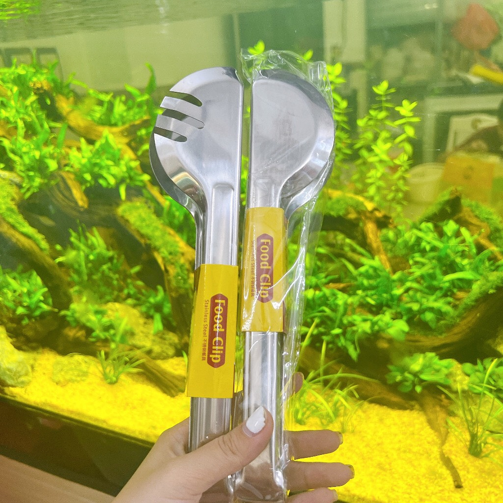 Gắp - kẹp thức ăn 4 răng inox Cao Cấp - size lớn 28.5 x 4.5cm