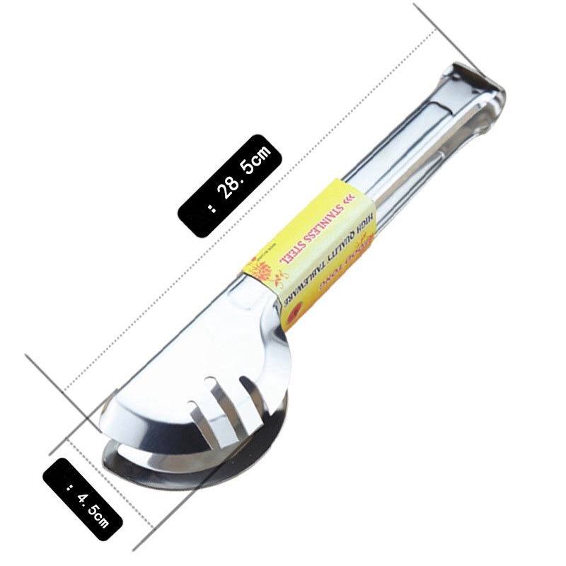 Gắp - kẹp thức ăn 4 răng inox Cao Cấp - size lớn 28.5 x 4.5cm