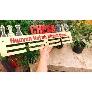 (Inbox sgop)Giá treo huy chương Cờ vua 58x17.5cm Siêu xịn xò siêu đẹp