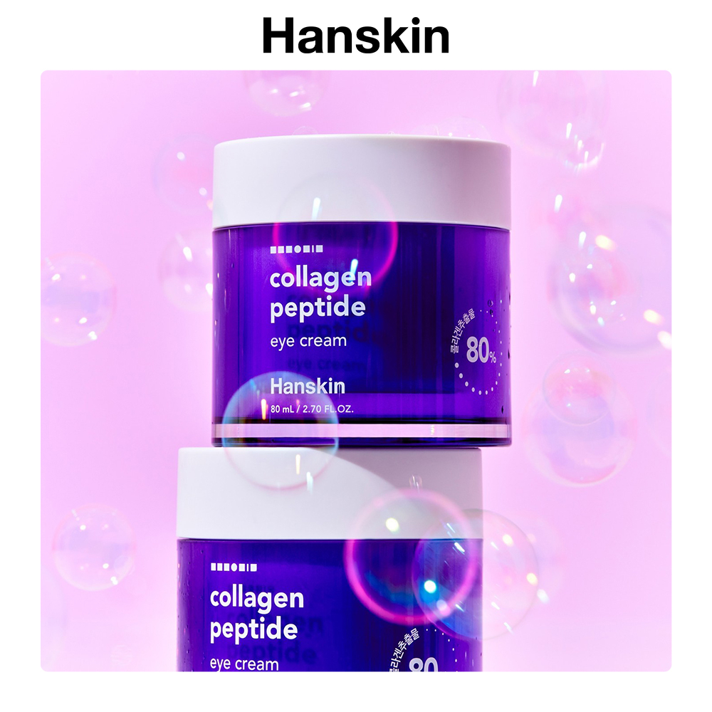 Dưỡng da vùng mắt với kem dưỡng da mắt HANSKIN Collagen Peptide Eye Cream