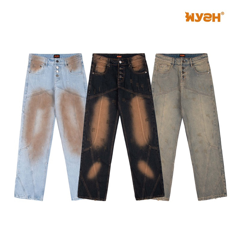 Quần Jeans WYSH Signature Washed Button | Shopee Việt Nam