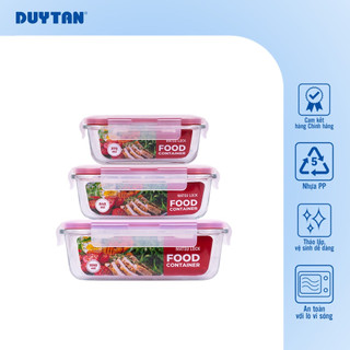 Hộp TP CN Matsu Lock 640ml DUY TÂN chất liệu thủy tinh, nắp hộp từ nhựa PP chính phẩm đựng và bảo quản thực phẩm