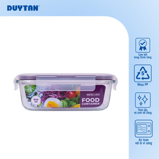 Hộp TP CN Matsu Lock 640ml DUY TÂN chất liệu thủy tinh, nắp hộp từ nhựa PP chính phẩm đựng và bảo quản thực phẩm