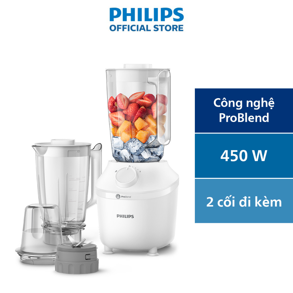 [Mã ELPLSBD06 giảm 10% đơn 1TR] Máy xay sinh tố PHILIPS HR2041 /50 | 450W |xay nhuyễn trong 45s - Hàng Chính Hãng