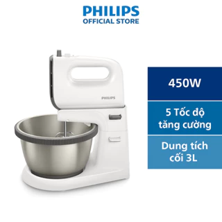 [Mã ELPLSBD06 giảm 10% đơn 1TR] Máy Đánh Trứng Đa Năng Philips HR3750/00 450W rút ngắn thời gian đánh trứng/trộn bột