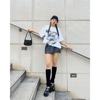 Áo thun Unisex tay lỡ form rộng cổ tròn Youth In Car Local Brand màu trắng, đen, hồng | Youth Power