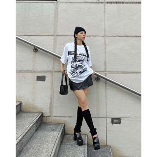 Áo thun Unisex tay lỡ form rộng cổ tròn Youth In Car Local Brand màu trắng, đen, hồng | Youth Power