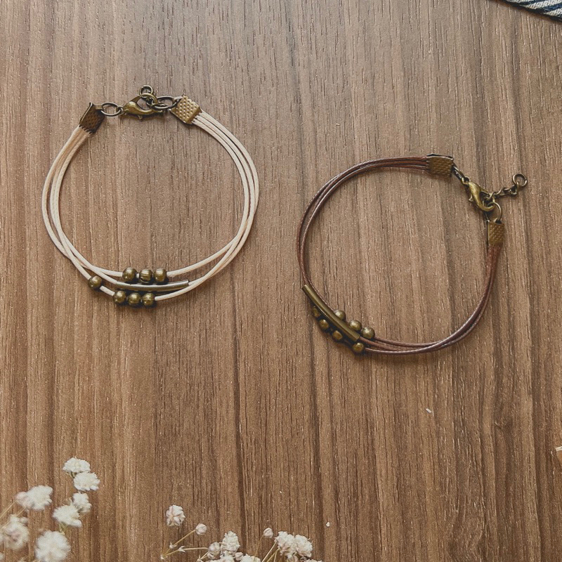 Vòng tay Kosho - Vòng hạt li ti mix thanh màu đồng vintage