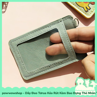 [Sẵn VN - Hỏa Tốc] Dây Đeo Thẻ Tơrua Kéo Rút Kèm Bao Đựng Thẻ Nhân Viên Da Pu Nhiều Ngăn Phong Cách Nhân Vật Hoạt Hình