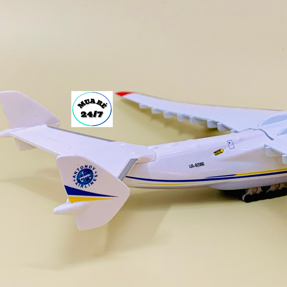Mô hình máy bay vận tải Antonov Airlines AN225 cao cấp 20cm có bánh xe kèm chân đế